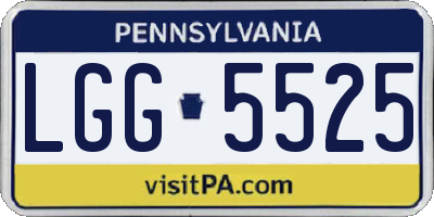 PA license plate LGG5525