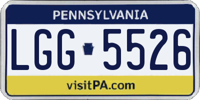 PA license plate LGG5526