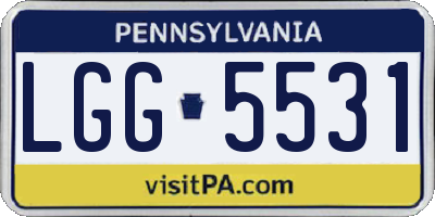 PA license plate LGG5531