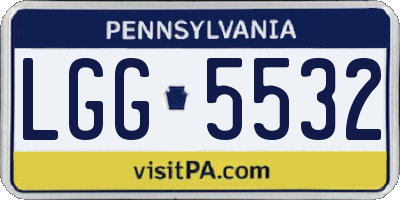 PA license plate LGG5532