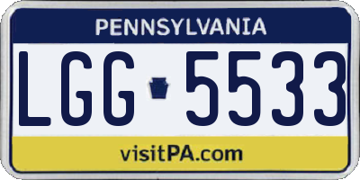 PA license plate LGG5533