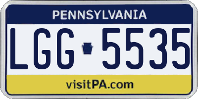PA license plate LGG5535
