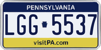 PA license plate LGG5537
