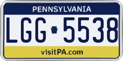 PA license plate LGG5538