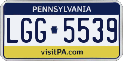 PA license plate LGG5539