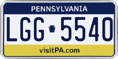 PA license plate LGG5540
