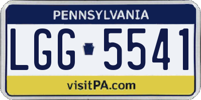 PA license plate LGG5541