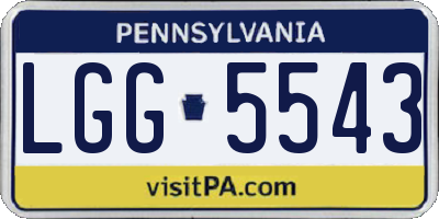 PA license plate LGG5543