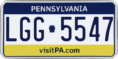 PA license plate LGG5547