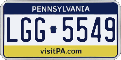 PA license plate LGG5549
