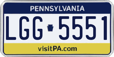 PA license plate LGG5551