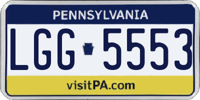 PA license plate LGG5553