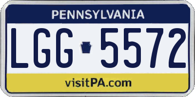 PA license plate LGG5572