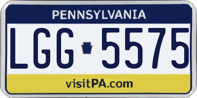 PA license plate LGG5575