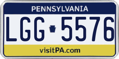 PA license plate LGG5576