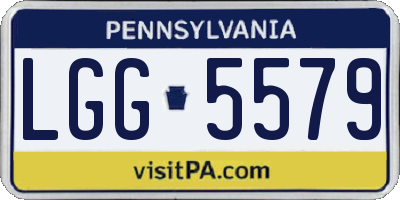 PA license plate LGG5579
