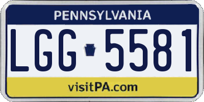 PA license plate LGG5581