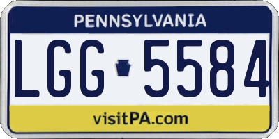 PA license plate LGG5584