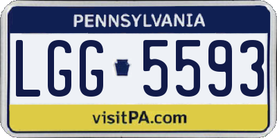 PA license plate LGG5593