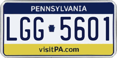 PA license plate LGG5601