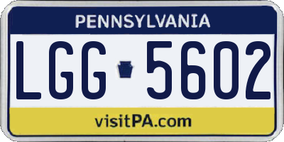 PA license plate LGG5602