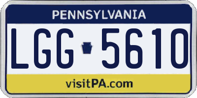 PA license plate LGG5610