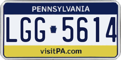PA license plate LGG5614