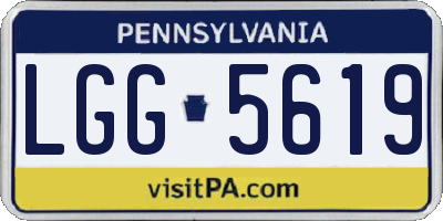 PA license plate LGG5619