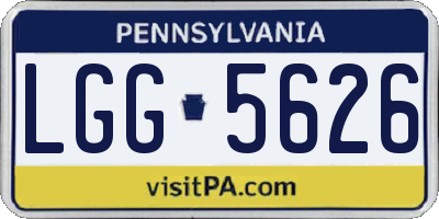 PA license plate LGG5626