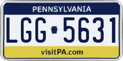 PA license plate LGG5631