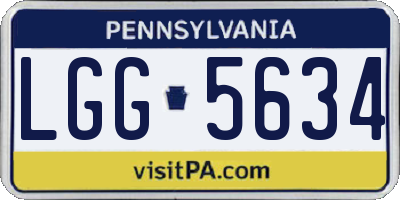 PA license plate LGG5634