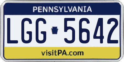 PA license plate LGG5642