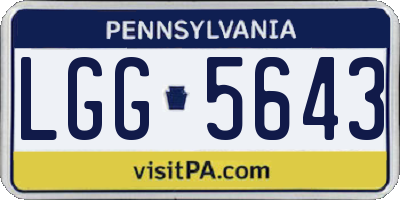 PA license plate LGG5643