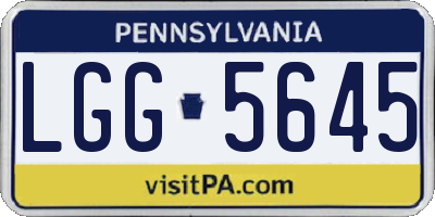 PA license plate LGG5645