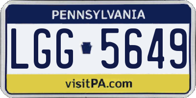PA license plate LGG5649