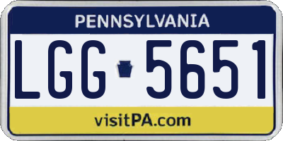 PA license plate LGG5651