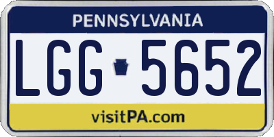 PA license plate LGG5652