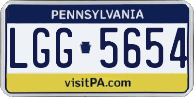 PA license plate LGG5654