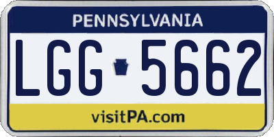 PA license plate LGG5662