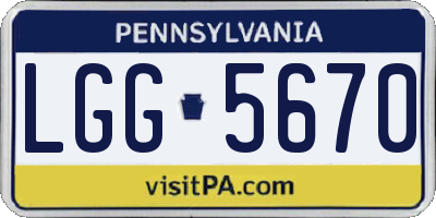 PA license plate LGG5670