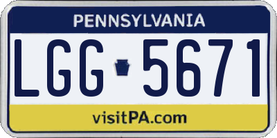 PA license plate LGG5671