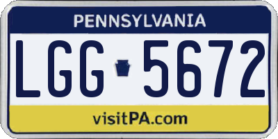PA license plate LGG5672