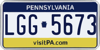 PA license plate LGG5673