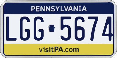 PA license plate LGG5674