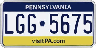 PA license plate LGG5675