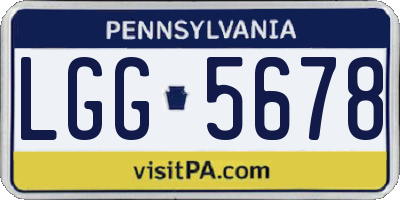 PA license plate LGG5678