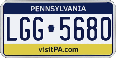 PA license plate LGG5680