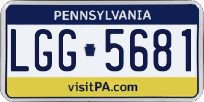 PA license plate LGG5681