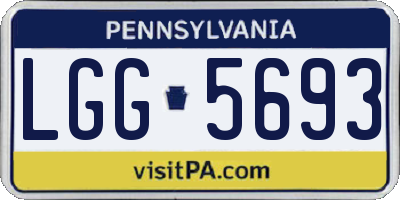 PA license plate LGG5693