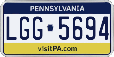 PA license plate LGG5694